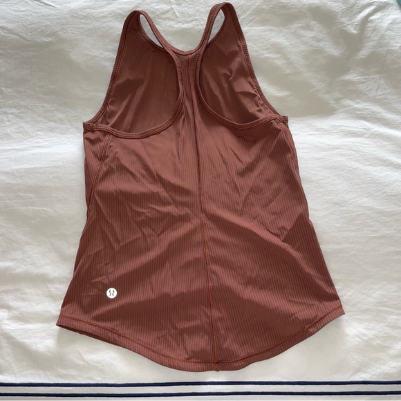 LULULEMON BACE PACE RIBBED BROWN RACERBACK TANK - Picture 2 of 4